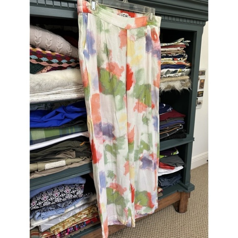 ICHI Cilovi Cloud Colorful Patterned Semi Wide Trouser Size 38 - Picture 10 of 10